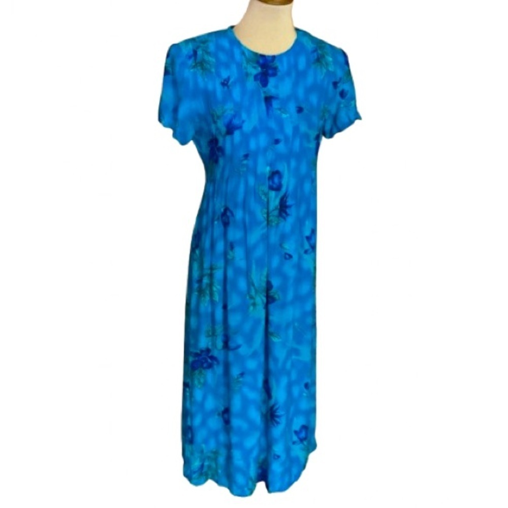 Vintage 90s blue floral maxi dress